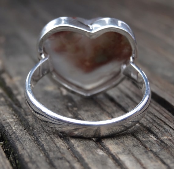 Bague En Céramique Blanche Avec Cœur En Argent 925 Et Pierres - Taille à Déterminer - Occasion