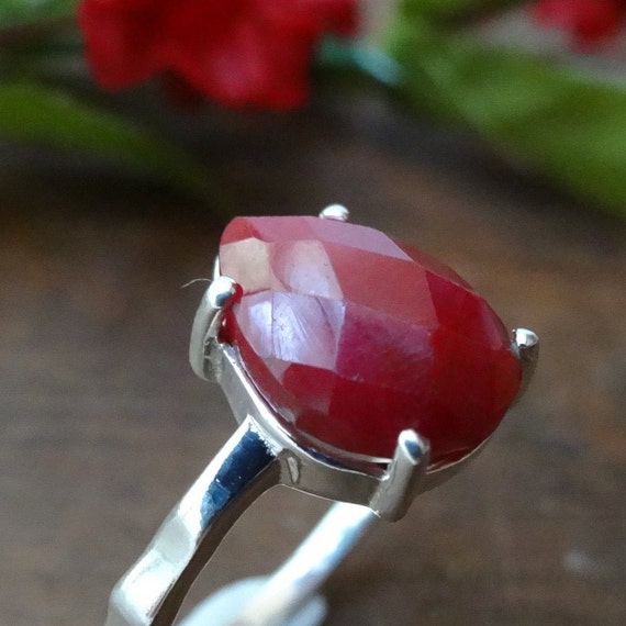 Bague Imposante En Argent 925 Avec Rubis Naturel - Neuf Avec étiquettes, Bijou De Caractère