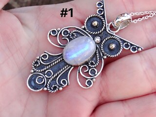 Collana Con Ciondolo Gufo In Argento 925 E Pietra Di Luna - Gioiello Con Cristalli E Catena In Pelle, Regalo Per Donne