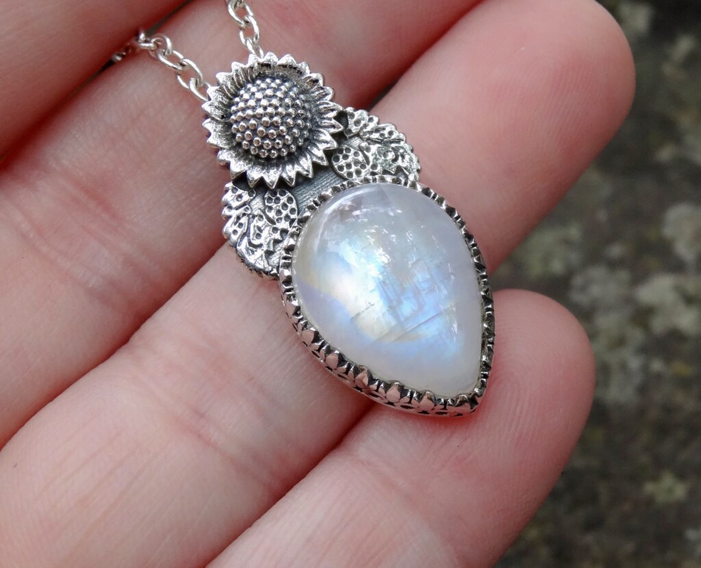PROESS Collana Girasole E Luna In Argento 925 – Ciondolo "You Are My Sunshine" Regalo Significativo