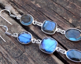 Real LABRADORITE Drop Stones Earrings 925 Silver Plated Jewelry Pack of 5 50 100 Real LABRADORITE Drop Stones Earrings 925 Silver Plated Jewelry Pack of 5 50 100