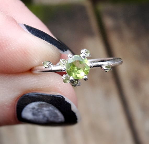 Sterling Silver Labradorite Peridot Stack Ring Sterling Silver Labradorite Peridot Stack Ring