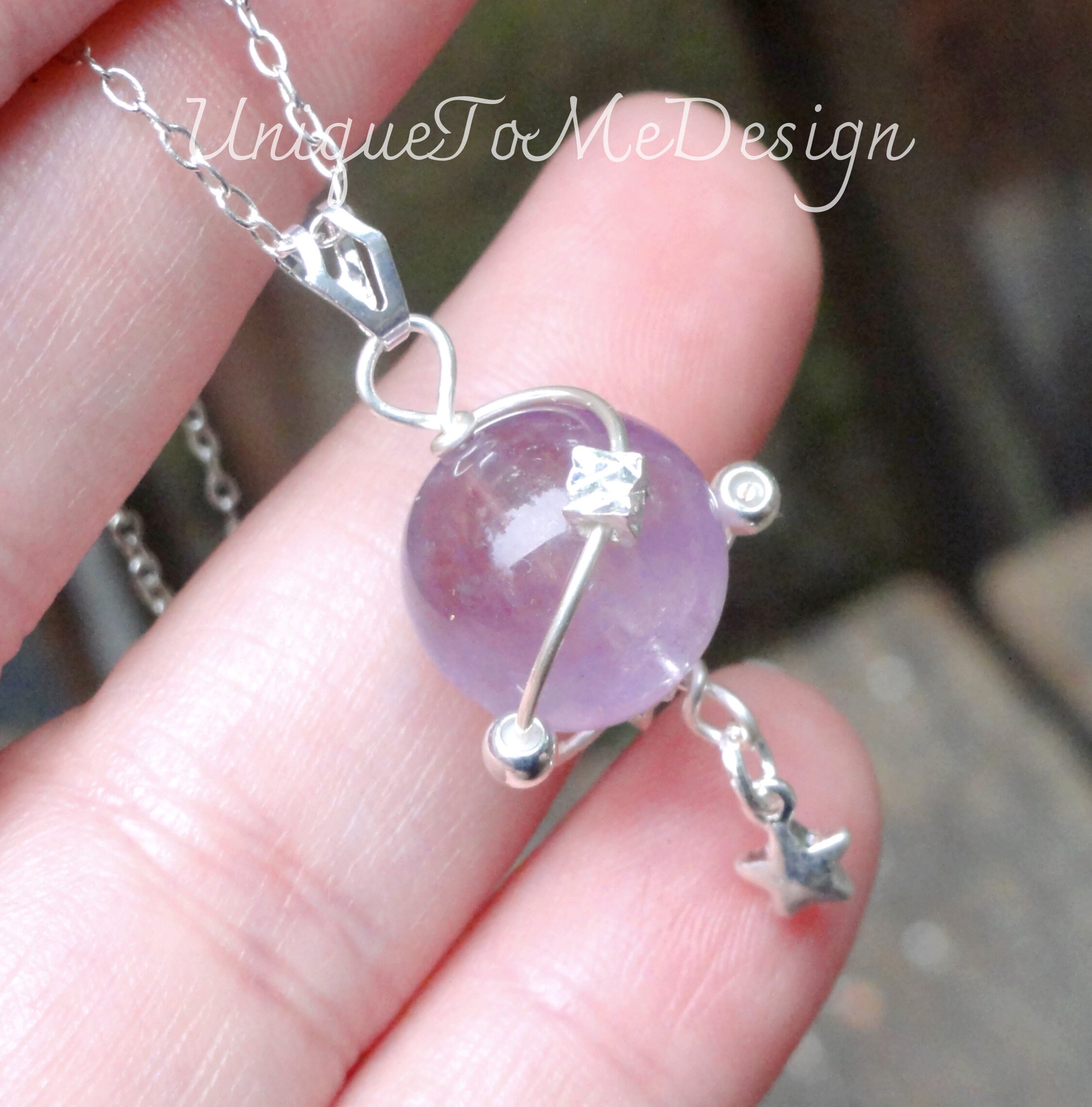 Ciondolo A Cuore Con Ametista Viola - Collana Con Ametista Viola - Foto 10