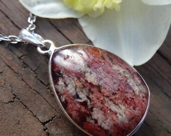 Sterling Silver Garden Quartz Pendant Necklace, Lodolite Scenic Stone