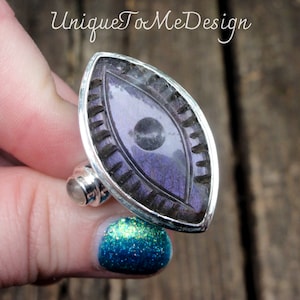 925 HUGE Purple Labradorite Ring Size 11, Sterling Silver, Handmade Moonstone & Labradorite Statement Eye Ring Size 11, Evil Eye gemstone