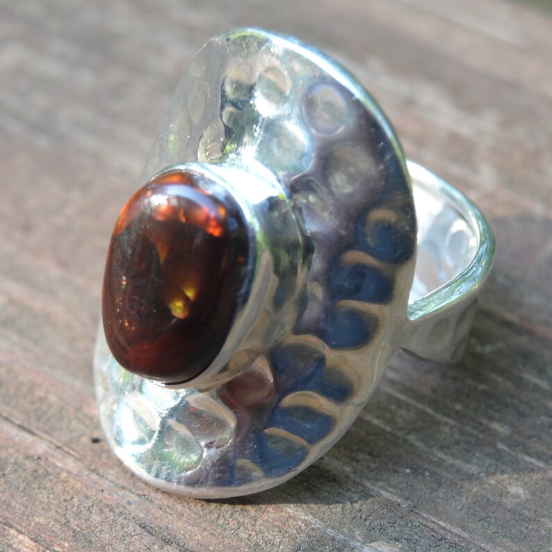 Handmade Artisan Fire Agate Ring size 6 7 Sterling Silver Natural Mexican Fire Agate Ring Size 6.5 Mexican Fire Agate Ring size 6 7