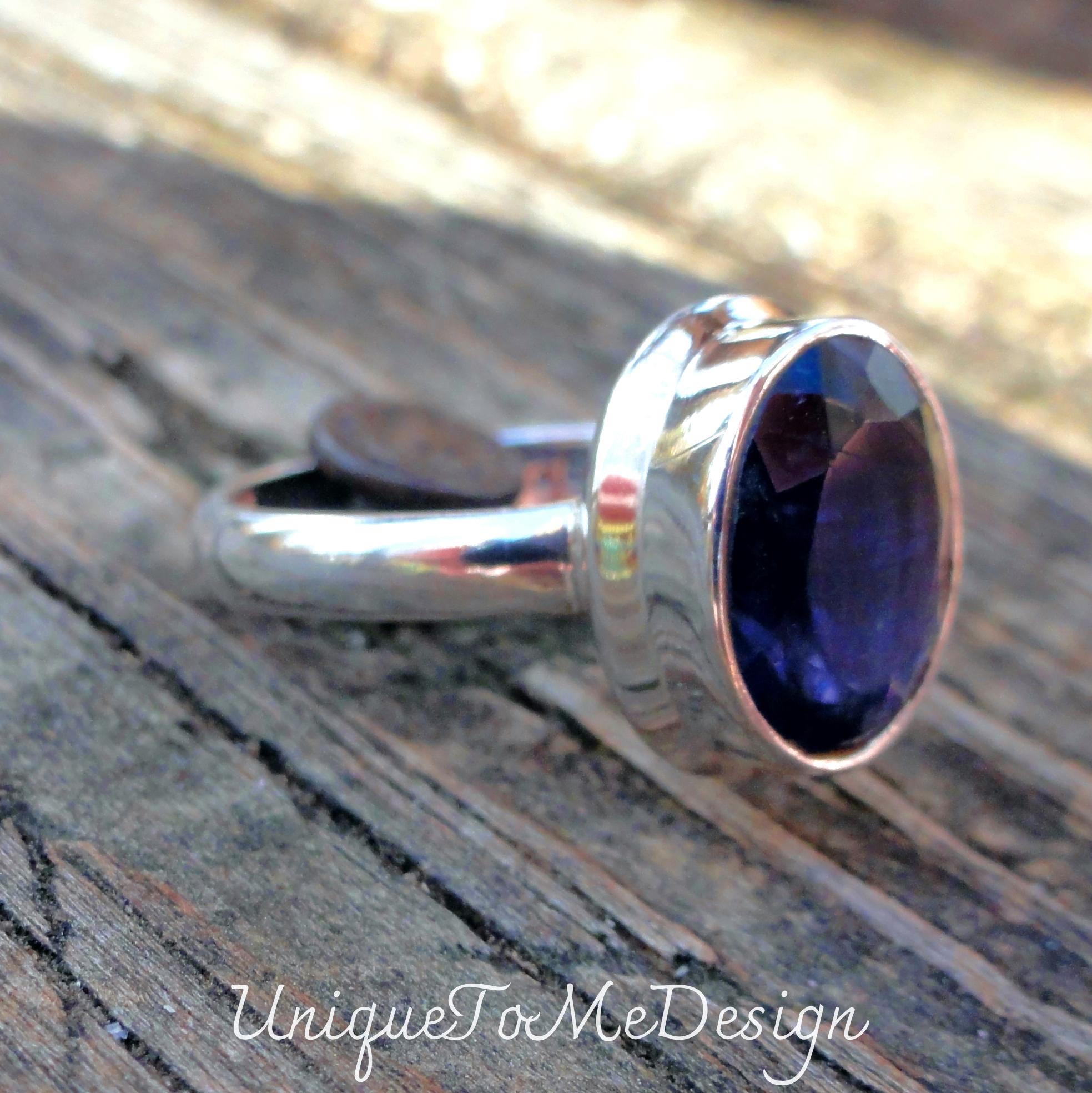 Anello Donna Argento Placcato Con Ametista Viola Naturale - Pietra Di Nascita Rotonda, Misura USA 6-10