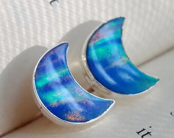 YOURDORA Orecchini a Mezzaluna da Donna in Argento 925 Opale Orecchini