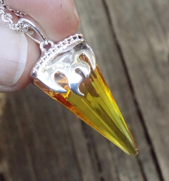 925 Swarovski Amber Flame Necklace 