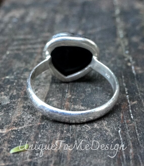 Simple Black Onyx Sterling Silver Ring – Shine Of Diamond 12 thumbnail image