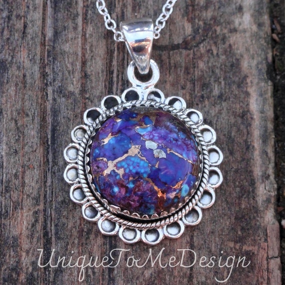 Sterling Silver Purple Turquoise Necklace Sterling Silver Purple Turquoise Necklace