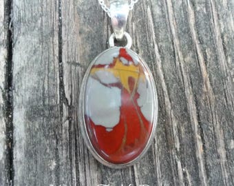 Handmade Noreena Jasper Pendant Necklace: Sterling Silver, Natural Stone