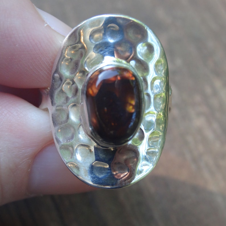Handmade Artisan Fire Agate Ring size 6 7 Sterling Silver Natural Mexican Fire Agate Ring Size 6.5 Mexican Fire Agate Ring size 6 7
