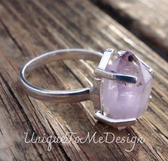 ハンドメイド　シルバーリング　アメジスト ハンドメイド スターリングシルバー ベラクルス アメジスト クリスタル