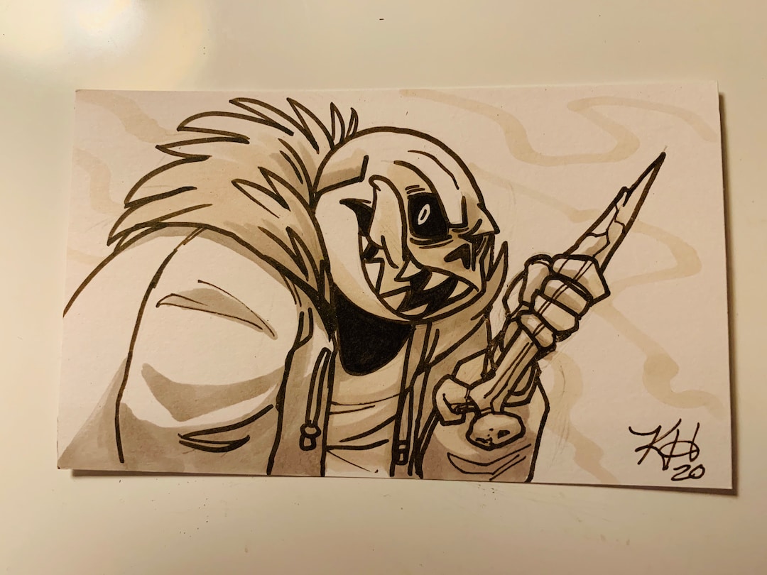 Undertale Sans AU Index Card Drawing Etsy