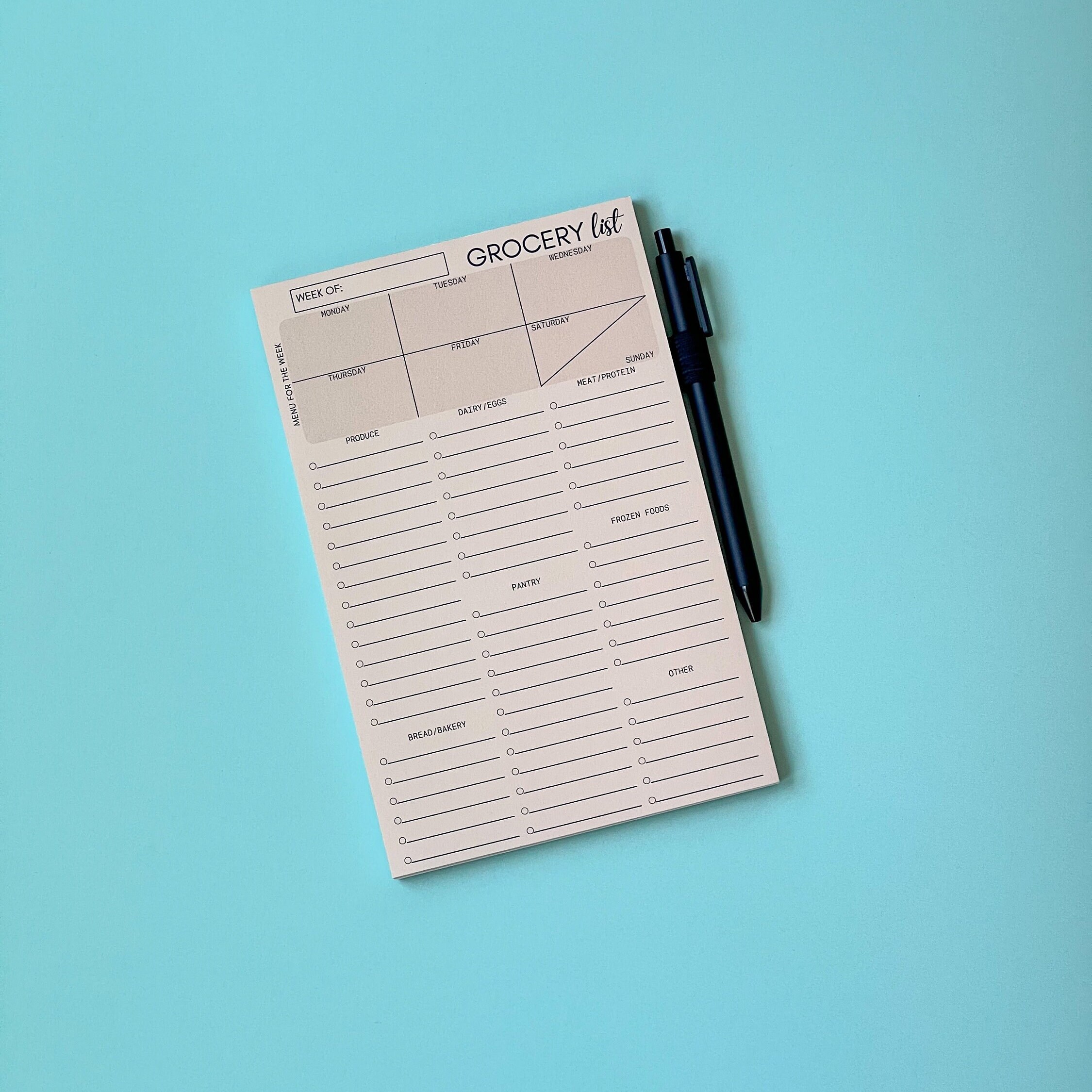 Notepad Sand Sand Magnetic Grocery List Minimalist Notepad With A Pen - Etsy