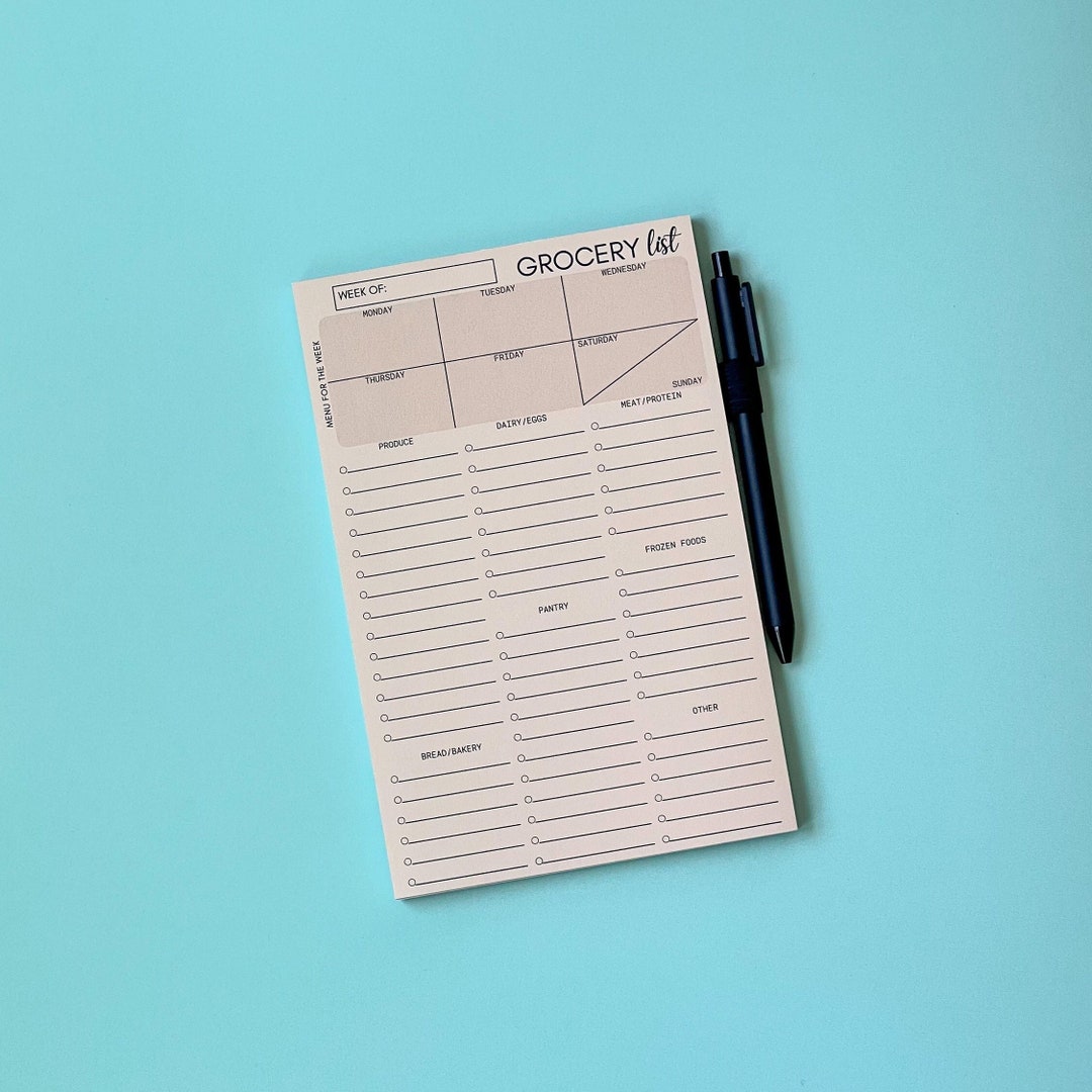 Notepad Sand Sand Magnetic Grocery List Minimalist Notepad With A Pen - Etsy