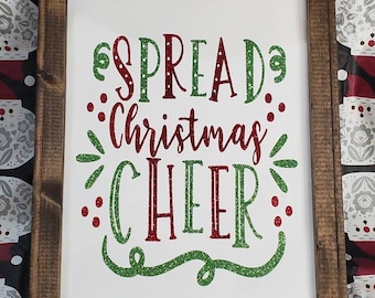 Country farm house christmas sign joy present gift glitter elf