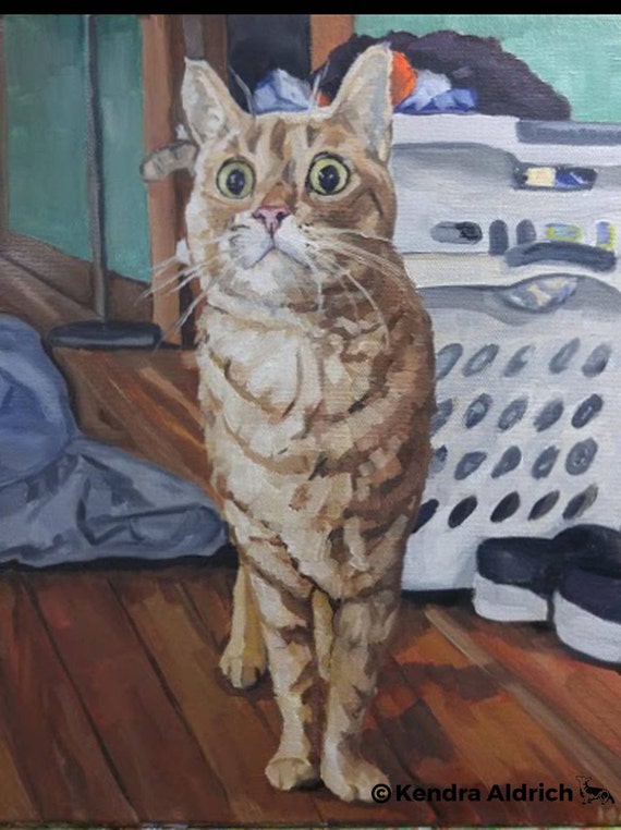 Custom Oil Painting, Custom Oil Pet Portrait, Custom Pet Portrait Painting, Custom Cat Art, Custom Pet Painting on Canvas, Cat Art, 11 x 14