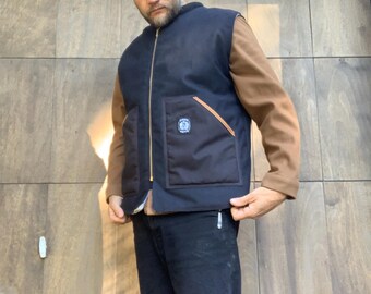 Small 70s Schott Suede Rancher Western Vest / Trucker Style Snap