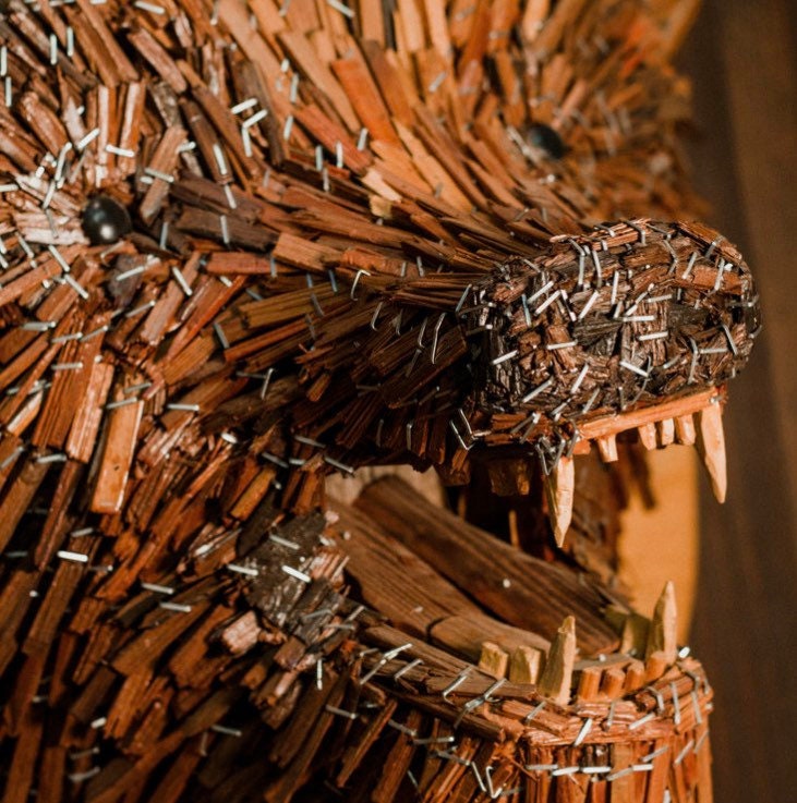 Wooden Animal Head Sculpture Etsy