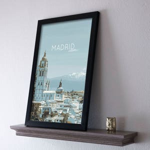 Madrid, Spain Retro Travel Art Poster Modern Home Decor 11x17 18x24 24x36