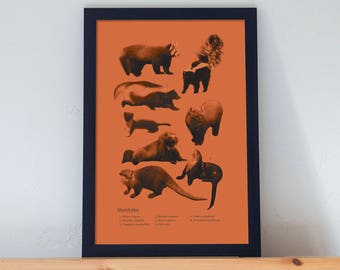 Musteloidea Family Art Poster: Retro Travel Style Home Decor