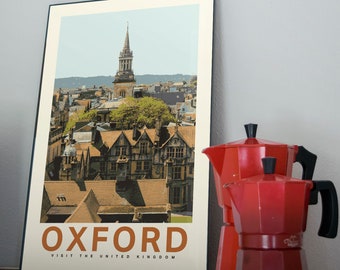 Oxford UK Retro Travel Art Poster Modern Home Decor 11x17 18x24 24x36