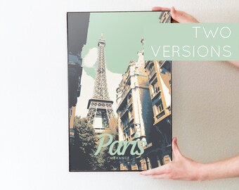 Paris, France Retro Travel Art Poster Modern Home Decor 11x17 18x24 24x36