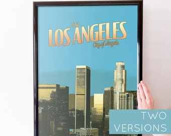 Los Angeles, CA Retro Travel Art Poster Modern Home Decor 11x17 18x24 24x36