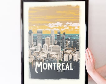 Montreal, Quebec Retro Travel Art Poster Modern Home Decor 11x17 18x24 24x36