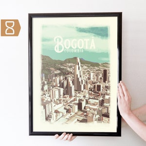 Bogota, Colombia Retro Travel Art Poster Modern Home Decor 11x17 18x24 24x36