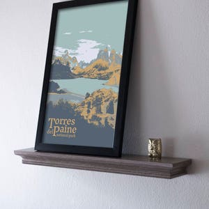 Torres del Paine National Park Poster: Retro Travel Art imagen 5