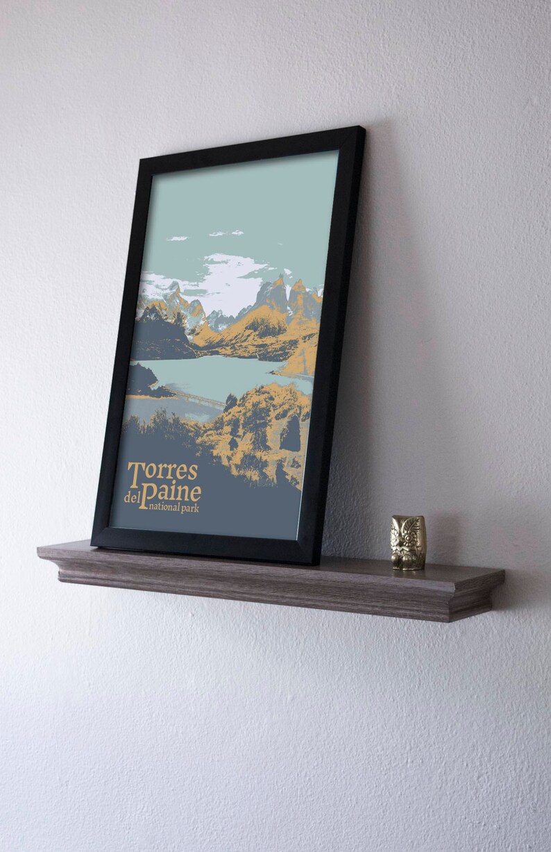 Torres del Paine National Park Poster: Retro Travel Art imagen 5