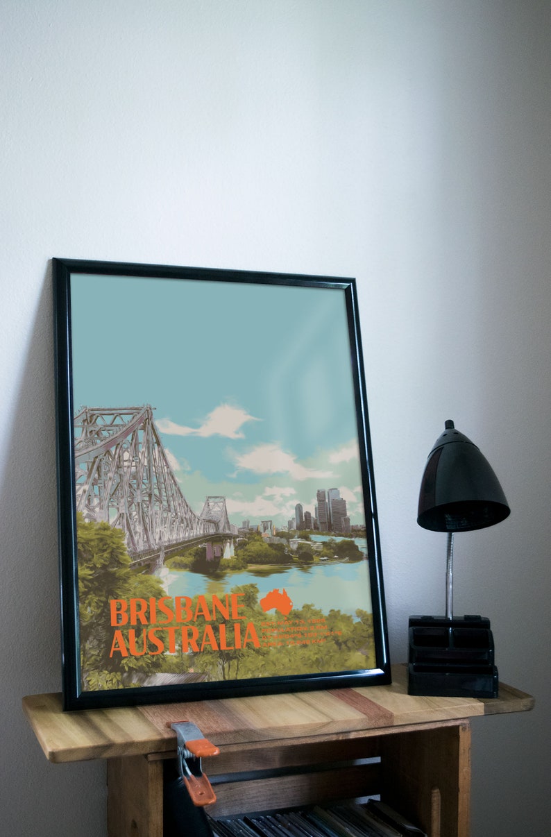 Brisbane Queensland Australia Poster Etsy