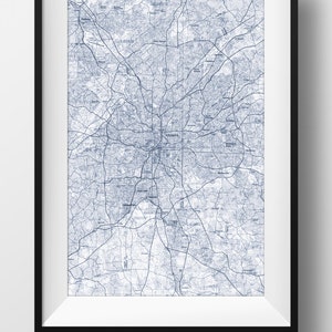 Atlanta, GA Map Retro Travel Art Poster 11x17 18x24 Modern Home Decor 11x17 18x24 24x36 image 2