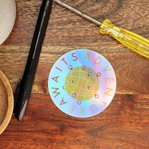 Adventure Awaits Vinyl Sticker, Clear or Holographic - Etsy