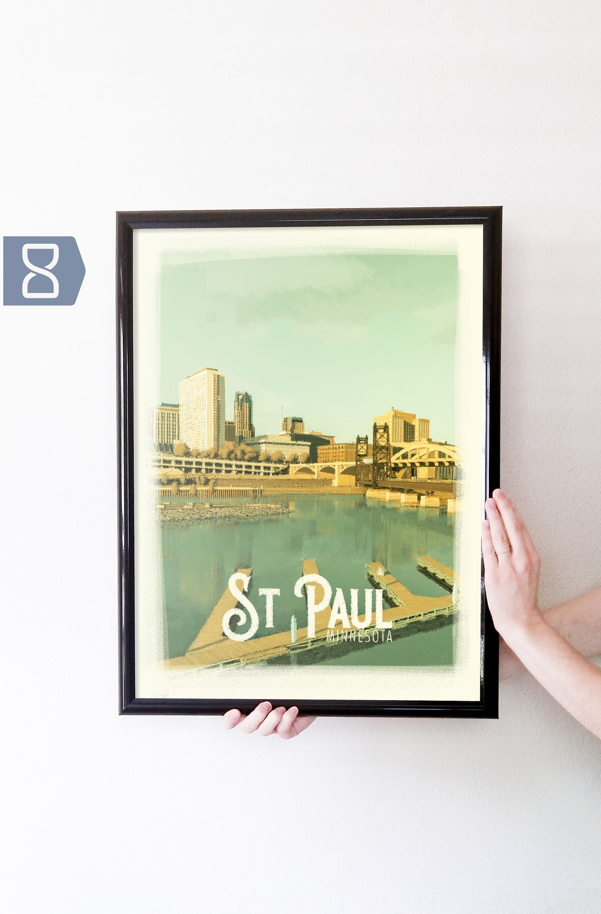 St. Paul Minnesota Map Art Print Poster Artwork Vintage Wall Decor Home &  Gift