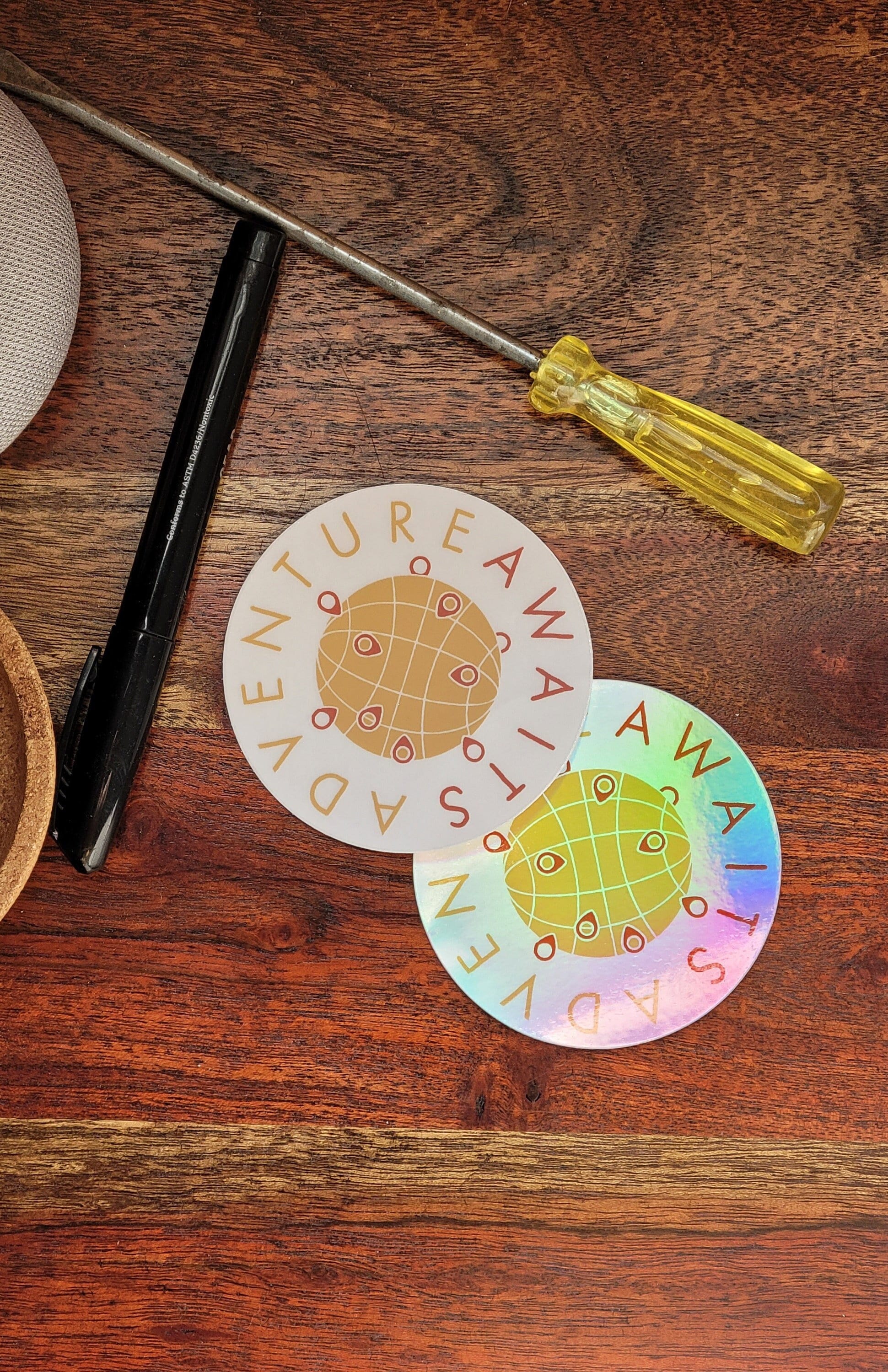 Adventure Awaits Vinyl Sticker, Clear or Holographic - Etsy