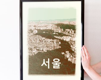 Seoul Retro Travel Art Poster Modern Home Decor 11x17 18x24 24x36