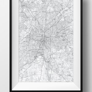 Atlanta, GA Map Retro Travel Art Poster 11x17 18x24 Modern Home Decor 11x17 18x24 24x36 image 3