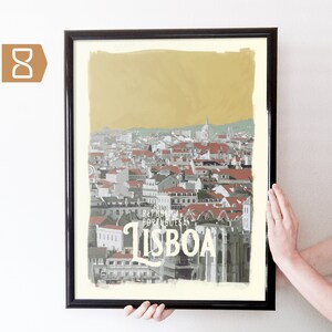 Lisbon, Portugal Retro Travel Art Poster Modern Home Decor 11x17 18x24 24x36