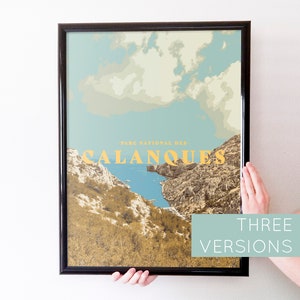 Calanques National Park Poster: Marseille France Retro Travel Art