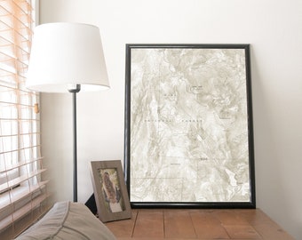Pikes Peak, CO Map Retro Travel Art Poster Modern Home Decor 11x17 18x24 24x36