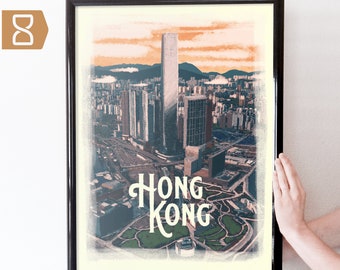 Hong Kong Retro Travel Art Poster Modern Home Decor 11x17 18x24 24x36