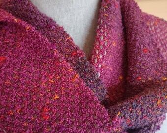 Hand Woven Scarf in Cotton Boucle