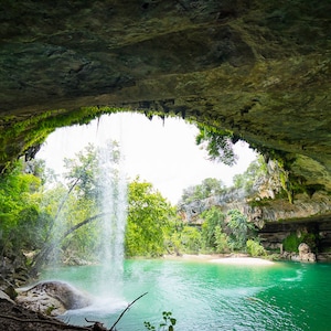 Hamilton Pool, Texas print, Hill Country art, Texas wall art, natural spring, swimming hole, summer gift, landscape photography