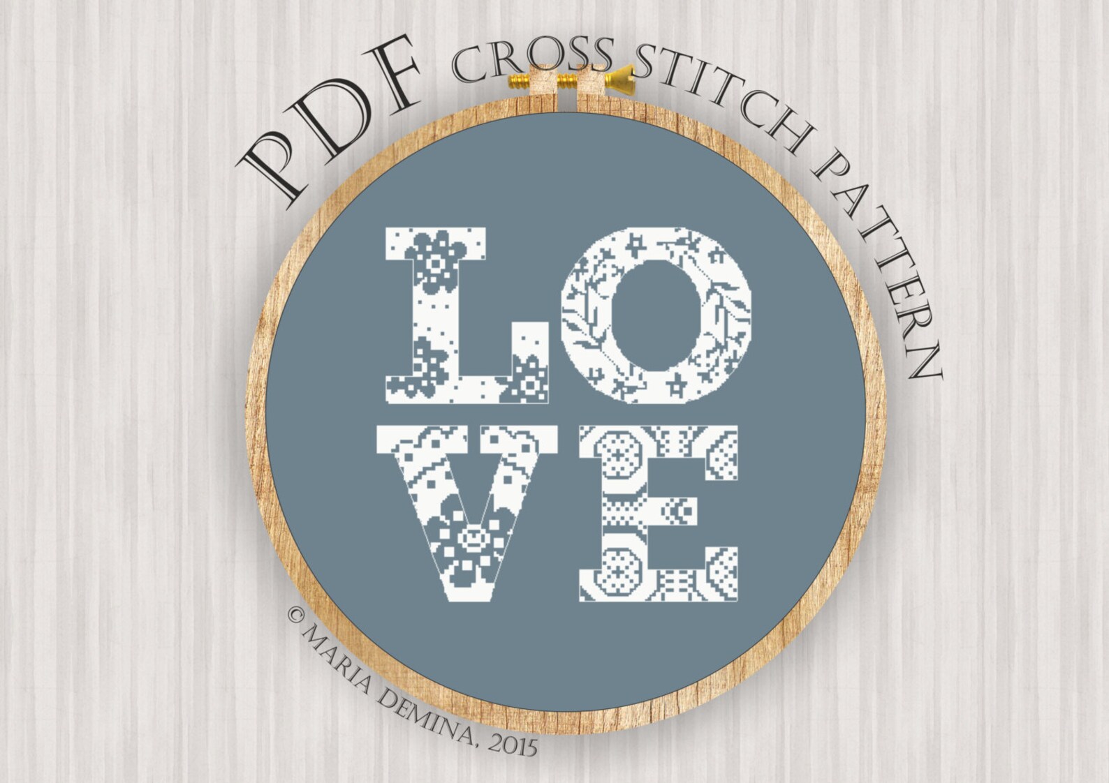 LOVE PDF cross stitch pattern / instant download Etsy