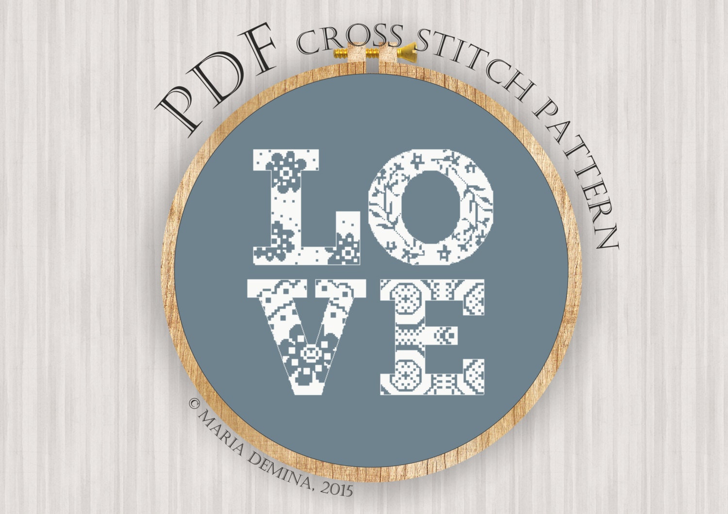 LOVE PDF cross stitch pattern / instant download Etsy
