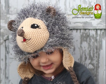 CROCHET PATTERN - Hedgehog Animal Hat for Baby, Toddler, Child, Teen, Adult, Girl, Boy - Photo Prop or Costume